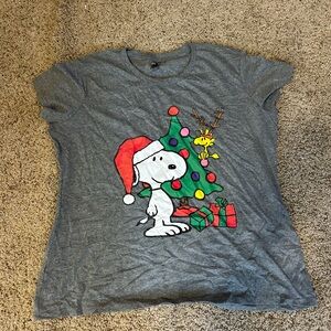 Gray Snoopy Christmas T-Shirt